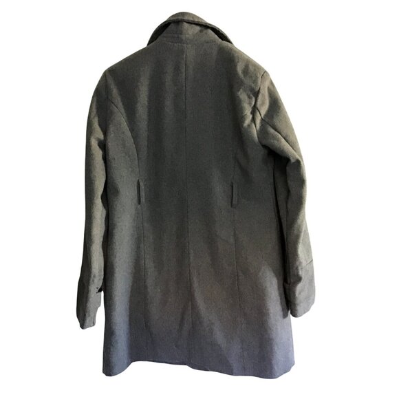 NEW LOOK -WOMEN'S GREY COAT LONG SLEEVE 40% WOOL BUTTON FRONT CLOSURE SIZE LARGE - Picture 2 of 7